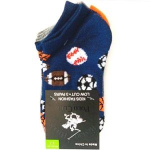 KIDS Sports + Striped + Gray/Blue Socks